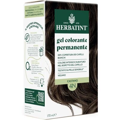 Herbatint Gel Haarfarbe 4N Braun - Permanent, Natürliches Finish Herbatint Gel Haarfarbe 4N Braun - Permanent, Natürliches Finish