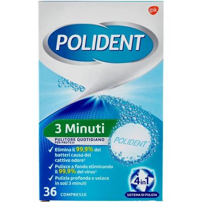 Polident 3 Minuti Pulitore per Protesi - Microclean, 36 Compresse Polident 3 Minuti Pulitore per Protesi - Microclean, 36 Compresse
