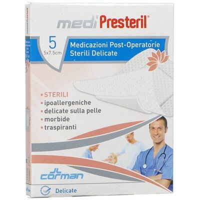 Corman Spa Medipresteril Medicazione Post-Operatoria - Sterile, Impermeabile, 7,5x5cm Corman Spa Medipresteril Medicazione Post-Operatoria - Sterile, Impermeabile, 7,5x5cm