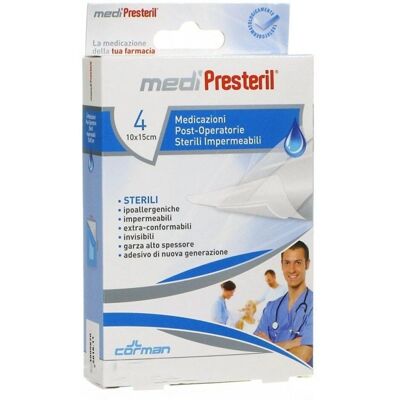 Corman Spa Medipresteril Medicazioni Postoperatorie - Sterili 10x15cm - 4 pezzi Corman Spa Medipresteril Medicazioni Postoperatorie - Sterili 10x15cm - 4 pezzi