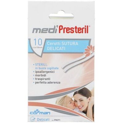 Medi Presteril - Cerotto sutura flessibile - 6,4x108mm - 10 pezzi Medi Presteril - Cerotto sutura flessibile - 6,4x108mm - 10 pezzi