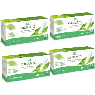 Tampons bio en coton organique Organyc - 64 unités Tampons bio en coton organique Organyc - 64 unités
