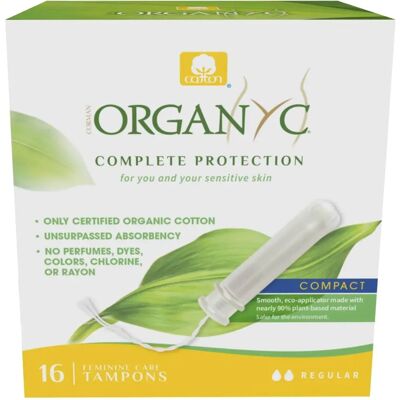 Organyc Organic Tampons - Regular, 16 pcs Organyc Organic Tampons - Regular, 16 pcs