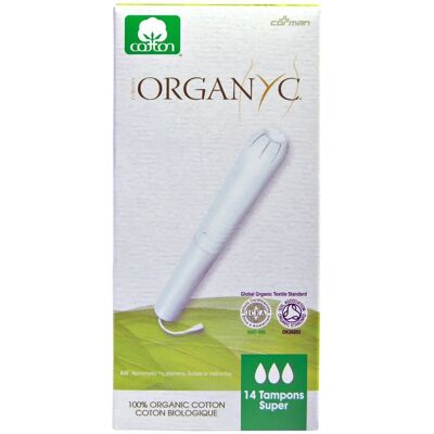 Organyc Organic Cotton Tampons - Super 14 Units Organyc Organic Cotton Tampons - Super 14 Units
