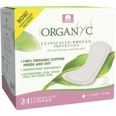 Organyc Organic Cotton Panty Liners - Light Flow - 24 Pieces Organyc Organic Cotton Panty Liners - Light Flow - 24 Pieces
