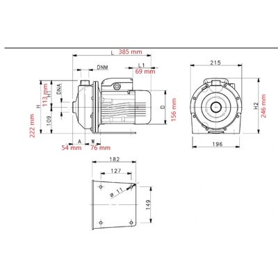 LOWARA - CEAM210/3 - AISI304 - 1.1 kW - Bomba centrífuga LOWARA - CEAM210/3 - AISI304 - 1.1 kW - Bomba centrífuga