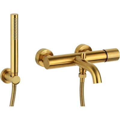 Mezclador de Baño en Oro Cepillado - Diseño Redondo Moderno Mezclador de Baño en Oro Cepillado - Diseño Redondo Moderno