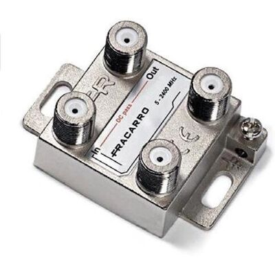 Fracarro DE2-10 Acciaio Inox - Derivatore a 2 Vie per TV e Satellite Fracarro DE2-10 Acciaio Inox - Derivatore a 2 Vie per TV e Satellite