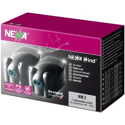 NEWA Wind NW2 Pompa d'aria - Silenziosa & Compatta 110 L/h NEWA Wind NW2 Pompa d'aria - Silenziosa & Compatta 110 L/h