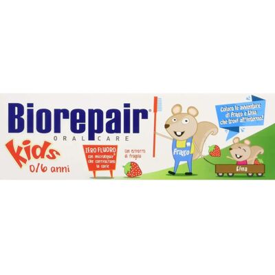 Biorepair Kids 0-6 Erdbeer-Zahnpasta - Stärktes Zahnschmelz Biorepair Kids 0-6 Erdbeer-Zahnpasta - Stärktes Zahnschmelz