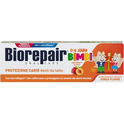 Biorepair Kids Pfirsich Zahncreme - Kinder Zahnpasta 0-6 Biorepair Kids Pfirsich Zahncreme - Kinder Zahnpasta 0-6