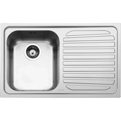 Lavello Cucina Rettangolare in Acciaio Inox Smeg SP791D-2 - 79x50 cm Lavello Cucina Rettangolare in Acciaio Inox Smeg SP791D-2 - 79x50 cm