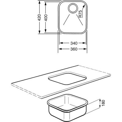 Fregadero Smeg UM40 de Acero Inoxidable Bajo Encimera - Fregadero Rectangular Fregadero Smeg UM40 de Acero Inoxidable Bajo Encimera - Fregadero Rectangular
