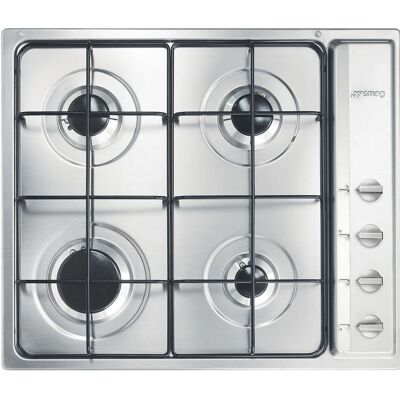 Smeg S64S 60cm Acciaio Inossidabile 4 Fuochi Piano Cottura a Gas Smeg S64S 60cm Acciaio Inossidabile 4 Fuochi Piano Cottura a Gas