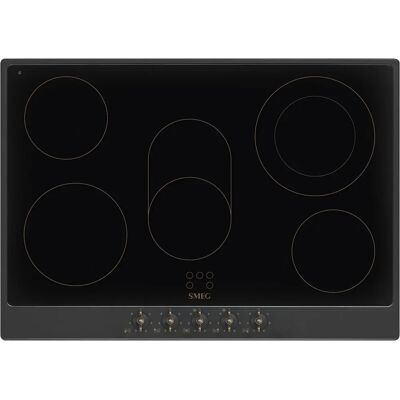 Smeg P875AO Svart keramikhäll - 5 zoner, 72cm Smeg P875AO Svart keramikhäll - 5 zoner, 72cm