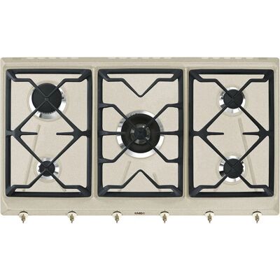 SMEG SRV896AVOGH2 Piano di Cottura a Gas 90 cm Avena SMEG SRV896AVOGH2 Piano di Cottura a Gas 90 cm Avena
