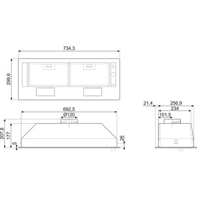 Smeg KSG70E - Silver - Canopy Hood Smeg KSG70E - Silver - Canopy Hood