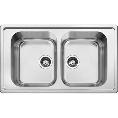 Évier de cuisine en acier inoxydable SMEG LPR862 à double cuve - Rectangulaire 86x50cm - Publicité Évier de cuisine en acier inoxydable SMEG LPR862 à double cuve - Rectangulaire 86x50cm - Publicité