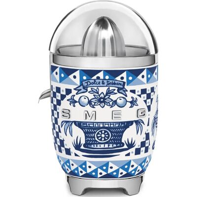 Smeg Dolce & Gabbana CJF01DGBUK Mediterraneo Citrus Juicer Blue/White New Smeg Dolce & Gabbana CJF01DGBUK Mediterraneo Citrus Juicer Blue/White New