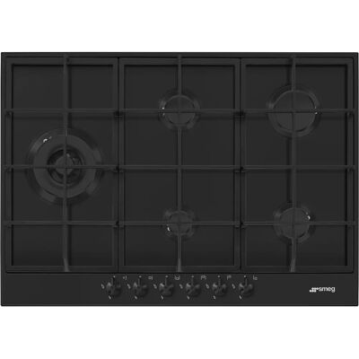 SMEG PX375LMB - Zwart - Gas kookplaat SMEG PX375LMB - Zwart - Gas kookplaat
