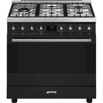 Smeg C95gmcmb2 - Cuisinière à gaz 5 feux - Design industriel - Publicité Smeg C95gmcmb2 - Cuisinière à gaz 5 feux - Design industriel - Publicité