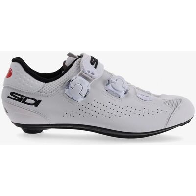 Chaussures de cyclisme Sidi Genius 10 blanches - Performance routière - Publicité Chaussures de cyclisme Sidi Genius 10 blanches - Performance routière - Publicité