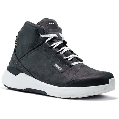 SIDI Nucleus Suede WP Motorcycle Shoes - Black-White - Motorcycle Shoes SIDI Nucleus Suede WP Motorcycle Shoes - Black-White - Motorcycle Shoes