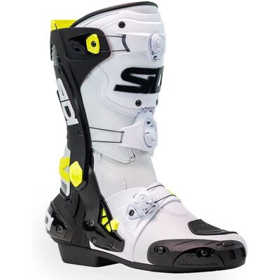 Bottes Sidi Rex Blanc/Noir/Jaune - Bottes moto - Publicité Bottes Sidi Rex Blanc/Noir/Jaune - Bottes moto - Publicité