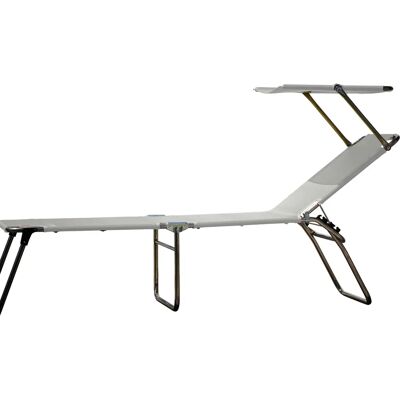 Jan Kurtz Fiam Amigo 40+ -Sedia relax con parasole, grigio argento Jan Kurtz Fiam Amigo 40+ -Sedia relax con parasole, grigio argento