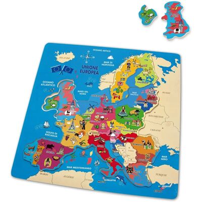 Teorema - Puzzle in Legno Scopri L'Europa 17 Pezzi Rimovibili Teorema - Puzzle in Legno Scopri L'Europa 17 Pezzi Rimovibili