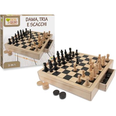 Teorema 40604 Plateau d'Échecs Dames en Bois - Jeu de Bureau - Publicité Teorema 40604 Plateau d'Échecs Dames en Bois - Jeu de Bureau - Publicité