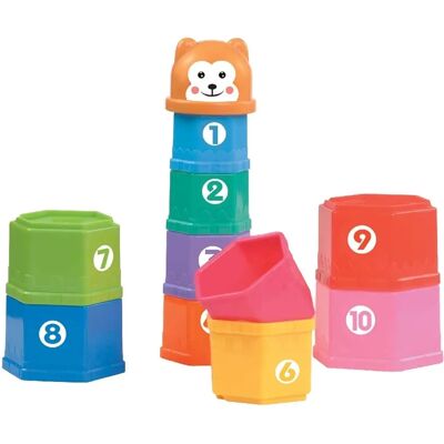 Teorema Prima Infanzia Gogo - Stapelbak met cijfers 1-10 & Teddy - Speelgoed Teorema Prima Infanzia Gogo - Stapelbak met cijfers 1-10 & Teddy - Speelgoed