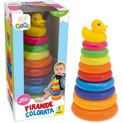 Teorema Prima Infanzia Gogo - Piramide di Anelli Colorati - Giocattolo per Bambini Teorema Prima Infanzia Gogo - Piramide di Anelli Colorati - Giocattolo per Bambini