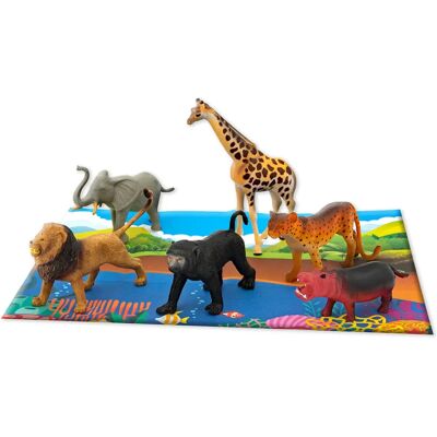 Playmates 70305 Animali della giungla con poster - Giocattolo Playmates 70305 Animali della giungla con poster - Giocattolo