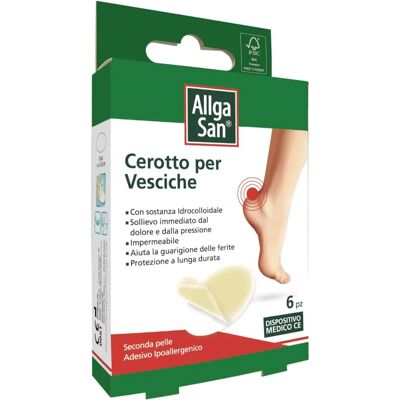 Naturwaren Italia Srl AllgaSan Cerotto Vesciche - Hydrocolloid Impermeabile 6 pezzi Naturwaren Italia Srl AllgaSan Cerotto Vesciche - Hydrocolloid Impermeabile 6 pezzi