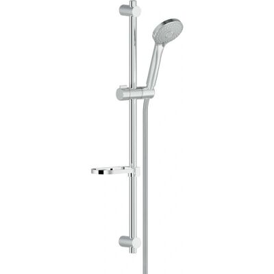 Conjunto de ducha Nobili con 3 jets, barra ajustable, jabonera extraíble Conjunto de ducha Nobili con 3 jets, barra ajustable, jabonera extraíble