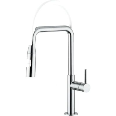 Nobili Modèle Aq93300CR - Robinet de cuisine avec douchette pivotante et double jet - Publicité Nobili Modèle Aq93300CR - Robinet de cuisine avec douchette pivotante et double jet - Publicité