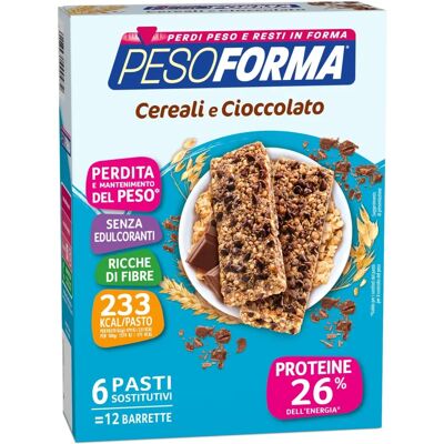Nutrition & Sante' Italia Spa Pesoforma Barrette Cereali e Cioccolato - 6 Pasti Nutrition & Sante' Italia Spa Pesoforma Barrette Cereali e Cioccolato - 6 Pasti