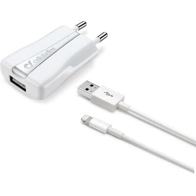 Kit Caricabatterie da Viaggio Cellularline Bianco 5W - Caricatore Dispositivo Mobile Kit Caricabatterie da Viaggio Cellularline Bianco 5W - Caricatore Dispositivo Mobile