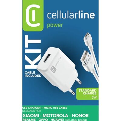 Cellularline Cellularline ACHUSBKITMICROUSB2 - Micro USB-Ladegerät-Set - Weiß - Mobiles Ladegerät Cellularline Cellularline ACHUSBKITMICROUSB2 - Micro USB-Ladegerät-Set - Weiß - Mobiles Ladegerät