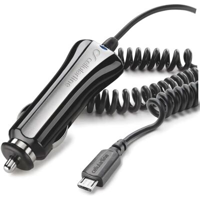Cellularline Micro USB Autolaturi - Nopea lataus - Musta Cellularline Micro USB Autolaturi - Nopea lataus - Musta
