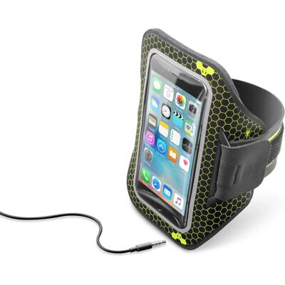 Coque de sport CellularLine ARMBAND RUNNING - Néoprène, noir, jaune Coque de sport CellularLine ARMBAND RUNNING - Néoprène, noir, jaune