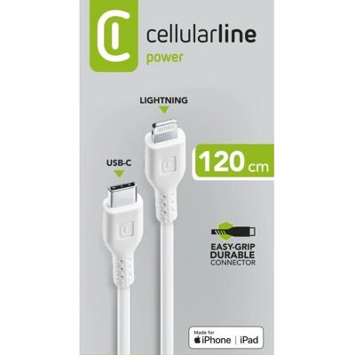 Cellularline Valkoinen Lightning-kaapeli 1,2 m - Data ja Lataus Cellularline Valkoinen Lightning-kaapeli 1,2 m - Data ja Lataus