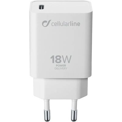 Cellularline Achiphus USB-C 18W Netzteil - Innengebrauch Cellularline Achiphus USB-C 18W Netzteil - Innengebrauch