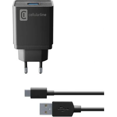 CellularLine Reiselader-Set 10W USB-C - Schwarz CellularLine Reiselader-Set 10W USB-C - Schwarz