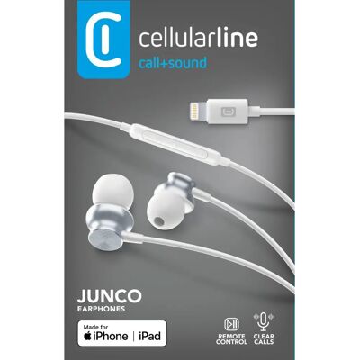 Cellularline Junco Headset - In-ear Stereo, Lightning, Weiß - Headset Cellularline Junco Headset - In-ear Stereo, Lightning, Weiß - Headset