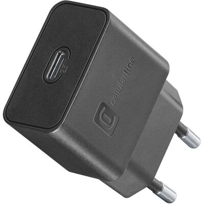 Cellularline Samsung 25W USB-C Schnellladegerät - Schwarz Cellularline Samsung 25W USB-C Schnellladegerät - Schwarz