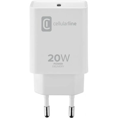 CellularLine iPad iPhone USB-C Ladegerät 20W - Weiß - Mobilgeräteladegerät CellularLine iPad iPhone USB-C Ladegerät 20W - Weiß - Mobilgeräteladegerät
