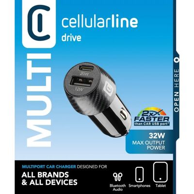 Cellularline 8018080420719 Smartphone Charger - Fast Charging Auto Adapter Cellularline 8018080420719 Smartphone Charger - Fast Charging Auto Adapter