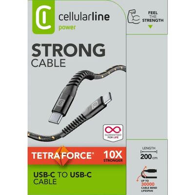 Cavo USB Cellularline TETRACABC2C2MK - 2m - Nero Cavo USB Cellularline TETRACABC2C2MK - 2m - Nero